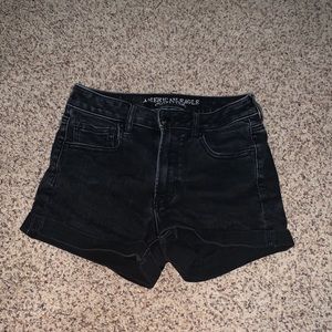 black denim shorts